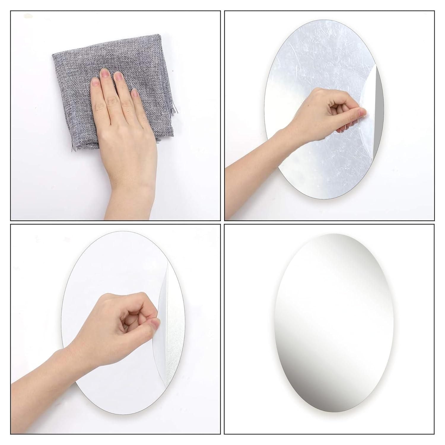 Combo of Oval Shape & Square Shape Mirror (Pack of 2) - PrabhStudio3931v9 - wmCombo of Oval Shape & Square Shape Mirror (Pack of 2)