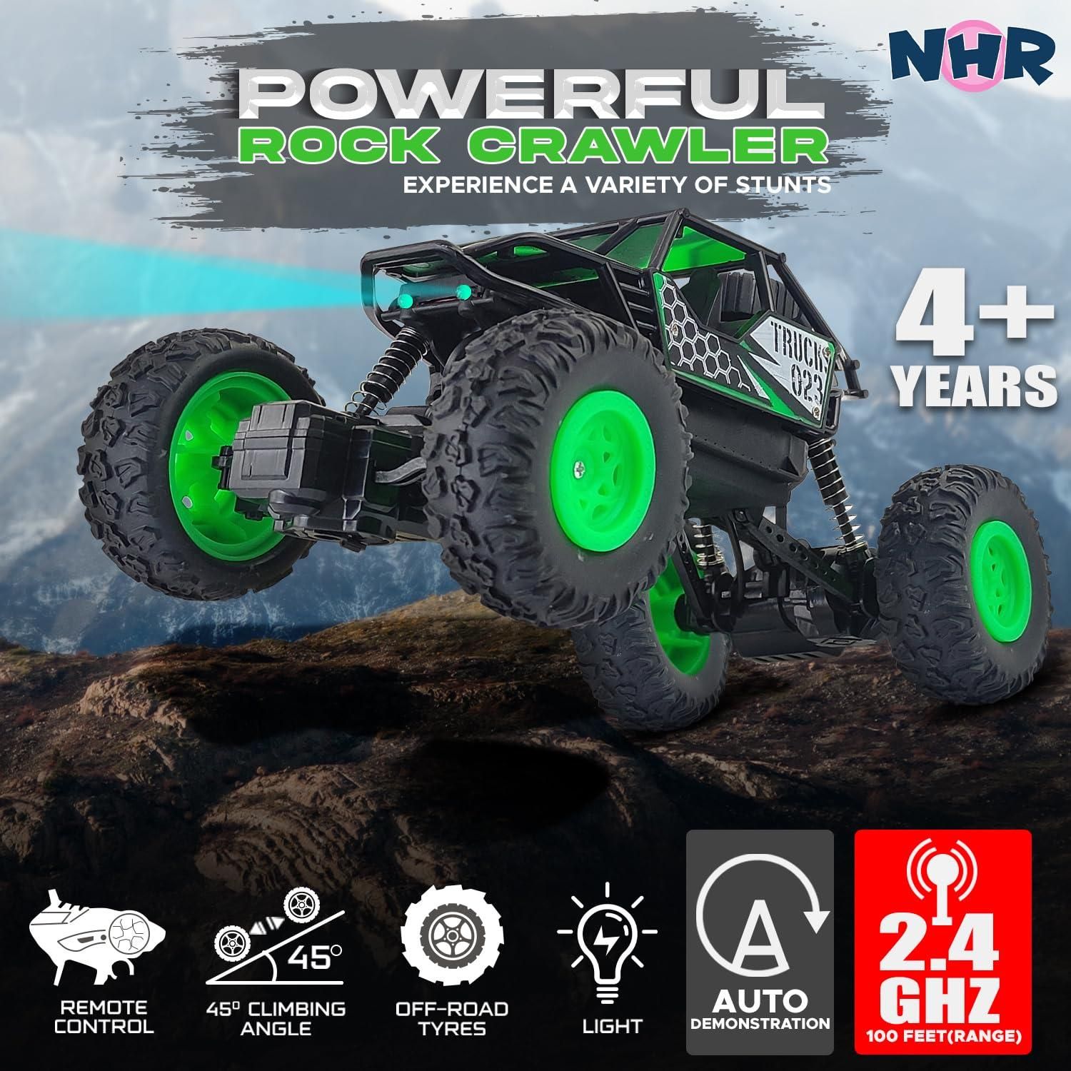 Rechargeable Rock Crawling 2WD 2.4 Ghz 4x4 Rally Car Remote Control Monster Truck (Green) - PrabhStudio3931v9 - wmRechargeable Rock Crawling 2WD 2.4 Ghz 4x4 Rally Car Remote Control Monster Truck (Green)