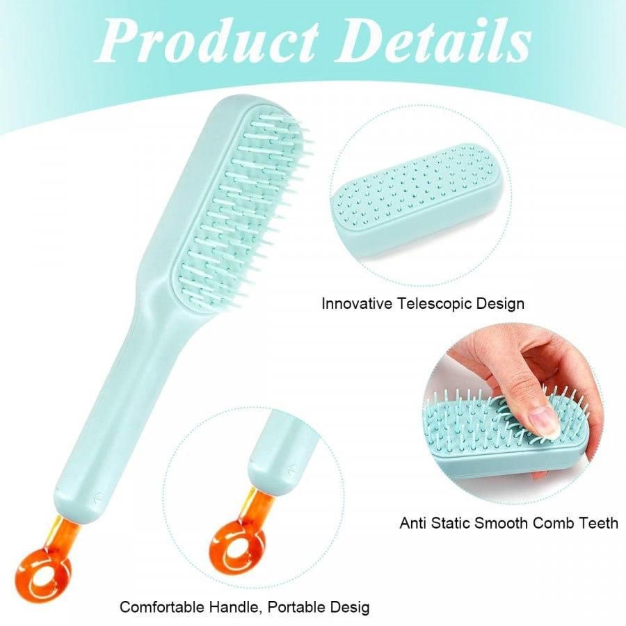 Self - cleaning Anti - static Massage Comb for Adults and Kids - Pack of 1 - PrabhStudio3931v9 - wmSelf - cleaning Anti - static Massage Comb for Adults and Kids - Pack of 1