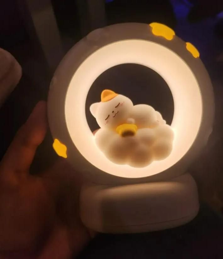 Sleeping Cat LED Night Light Lamp with Touch Control - PrabhStudio3931v9 - wmSleeping Cat LED Night Light Lamp with Touch Control